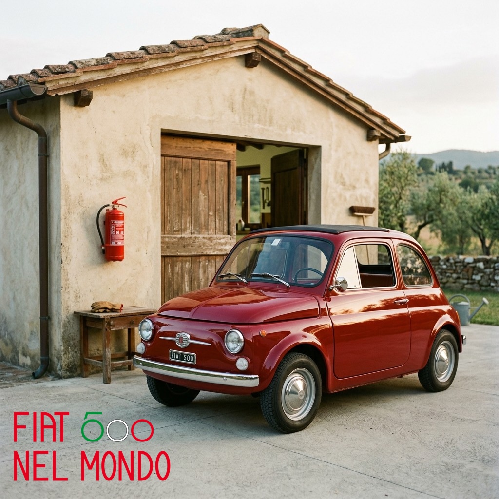 La Fiat 500 d'epoca perde benzina importanza estintore