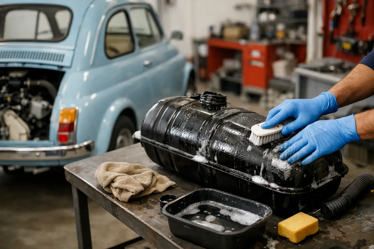 Come pulire il serbatoio della Cinquecento storica